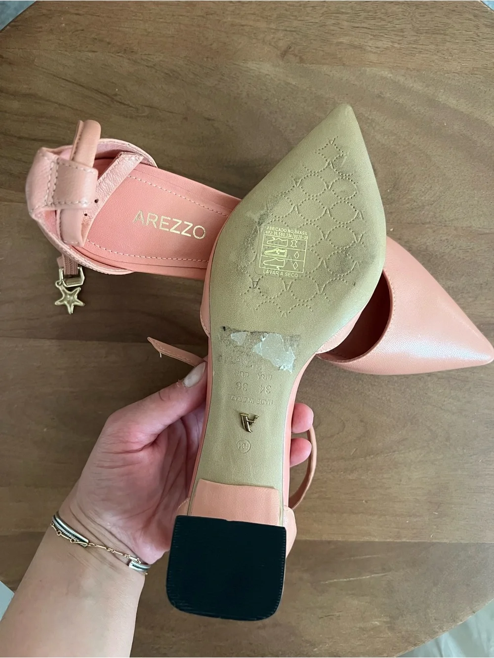 Arezzo Pink Pointed-Toe Ankle-Strap Heels
